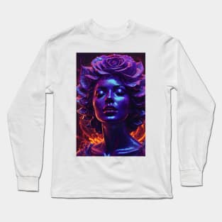 Purple Rose Lady Long Sleeve T-Shirt